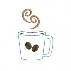 Stickdatei - Kaffeetasse Bohnen